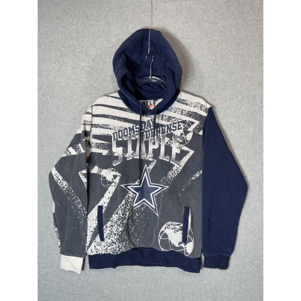 Dallas Cowboys Hoodie Mens Medium Doomsday Defense NFL Football Staple Pullover